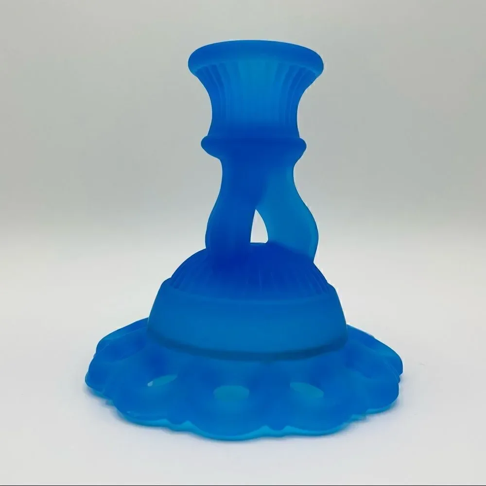 Vintage Westmoreland Doric Blue Mist Candlestick